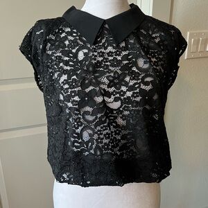 Elegant Black Lace Women's Top